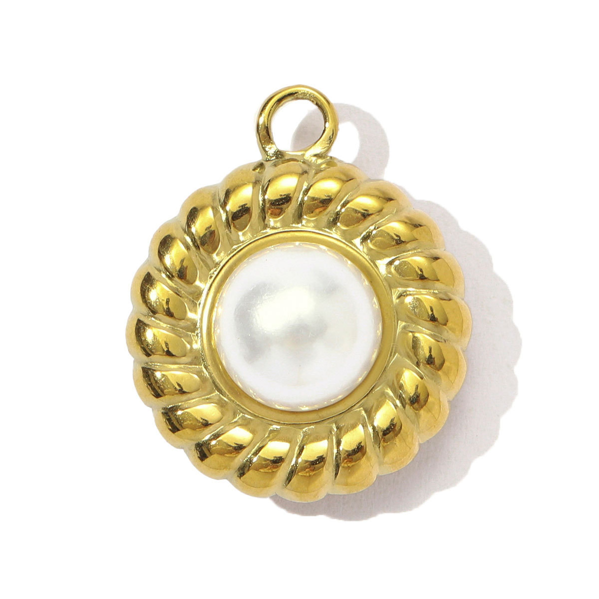6pcs/pack French Stainless Steel Pearl Cross Flower DIY Earring Charms Boot Conch Necklace Pendants Women Bow Knot Heart Jewelry