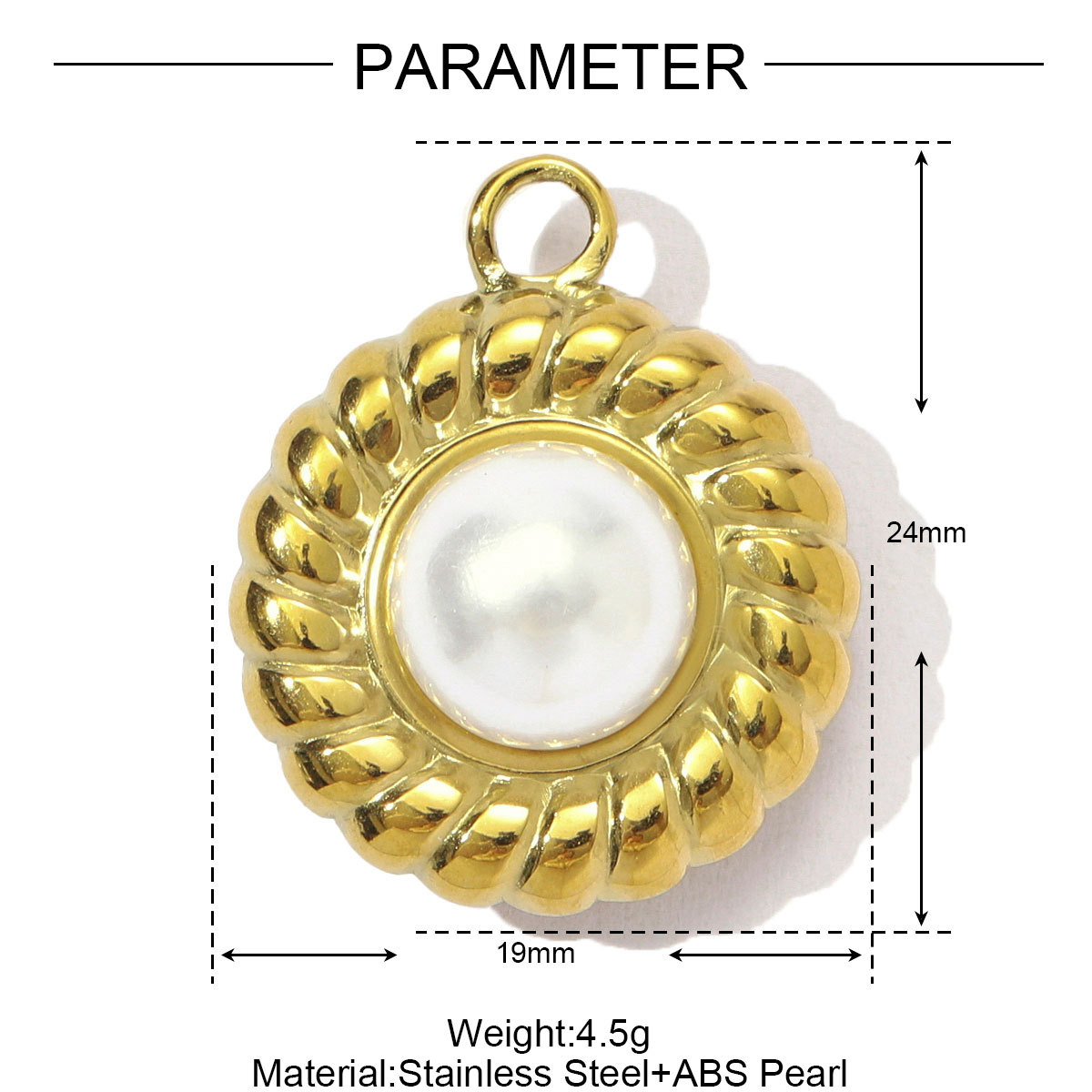 6pcs/pack French Stainless Steel Pearl Cross Flower DIY Earring Charms Boot Conch Necklace Pendants Women Bow Knot Heart Jewelry