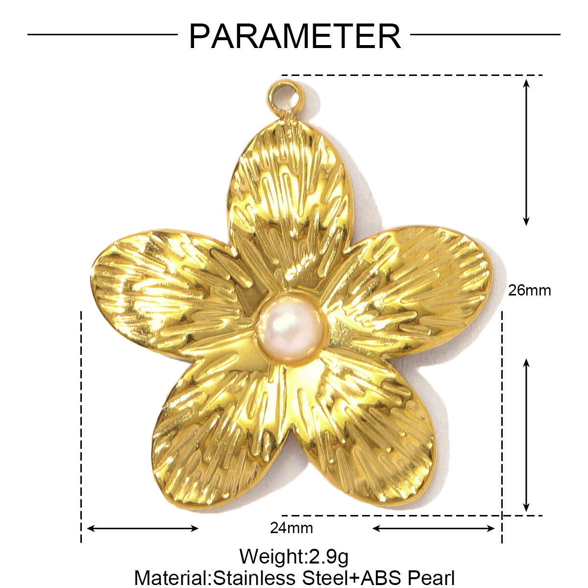 6pcs/pack French Stainless Steel Pearl Cross Flower DIY Earring Charms Boot Conch Necklace Pendants Women Bow Knot Heart Jewelry