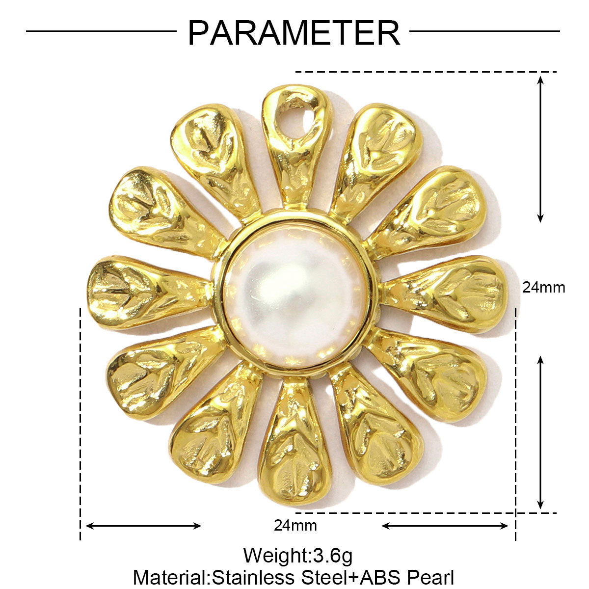 6pcs/pack French Stainless Steel Pearl Cross Flower DIY Earring Charms Boot Conch Necklace Pendants Women Bow Knot Heart Jewelry