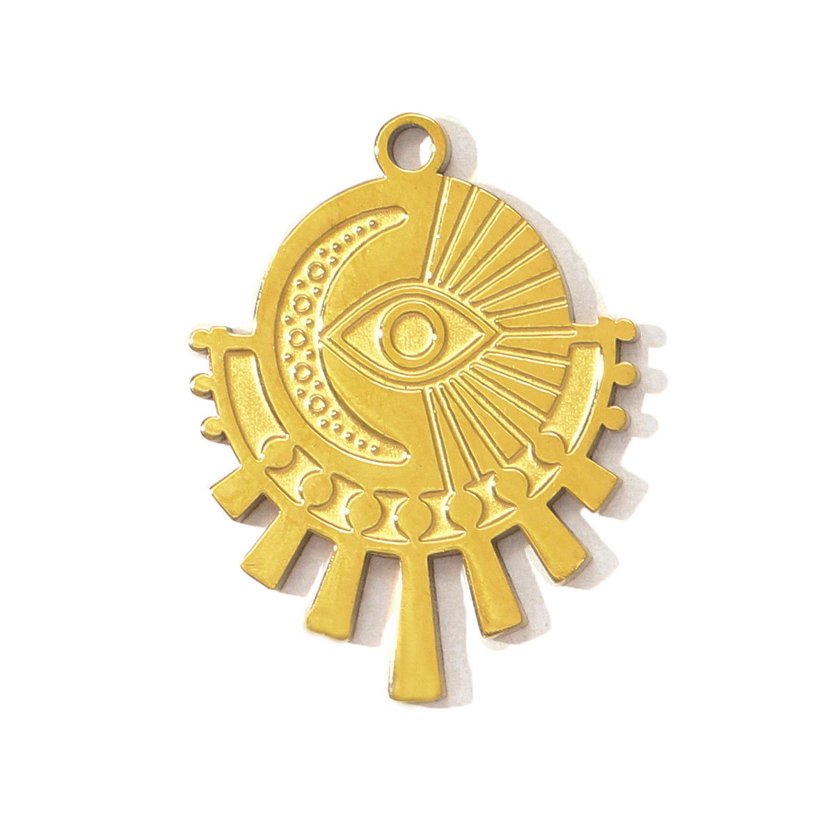 6pcs/pack French Retro Stainless Steel Heart DIY Charms Evil Eye Egyptian Earring Necklace Pendants Women Star Crescent Jewelry
