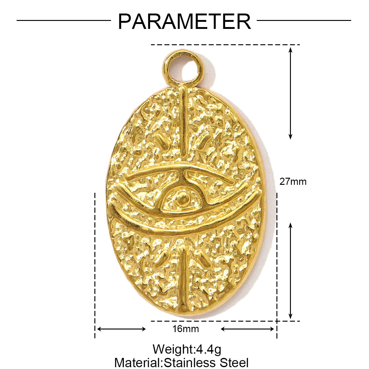 6pcs/pack French Retro Stainless Steel Heart DIY Charms Evil Eye Egyptian Earring Necklace Pendants Women Star Crescent Jewelry