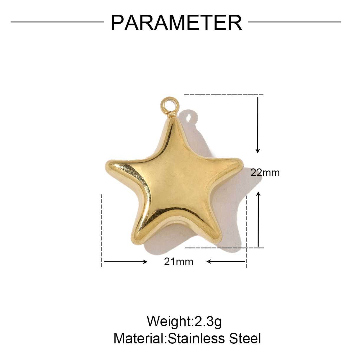 6pcs/pack French Style Stainless Steel Star Tail Love Charms Heart Cross Round Necklace DIY Small Pendant Accessory