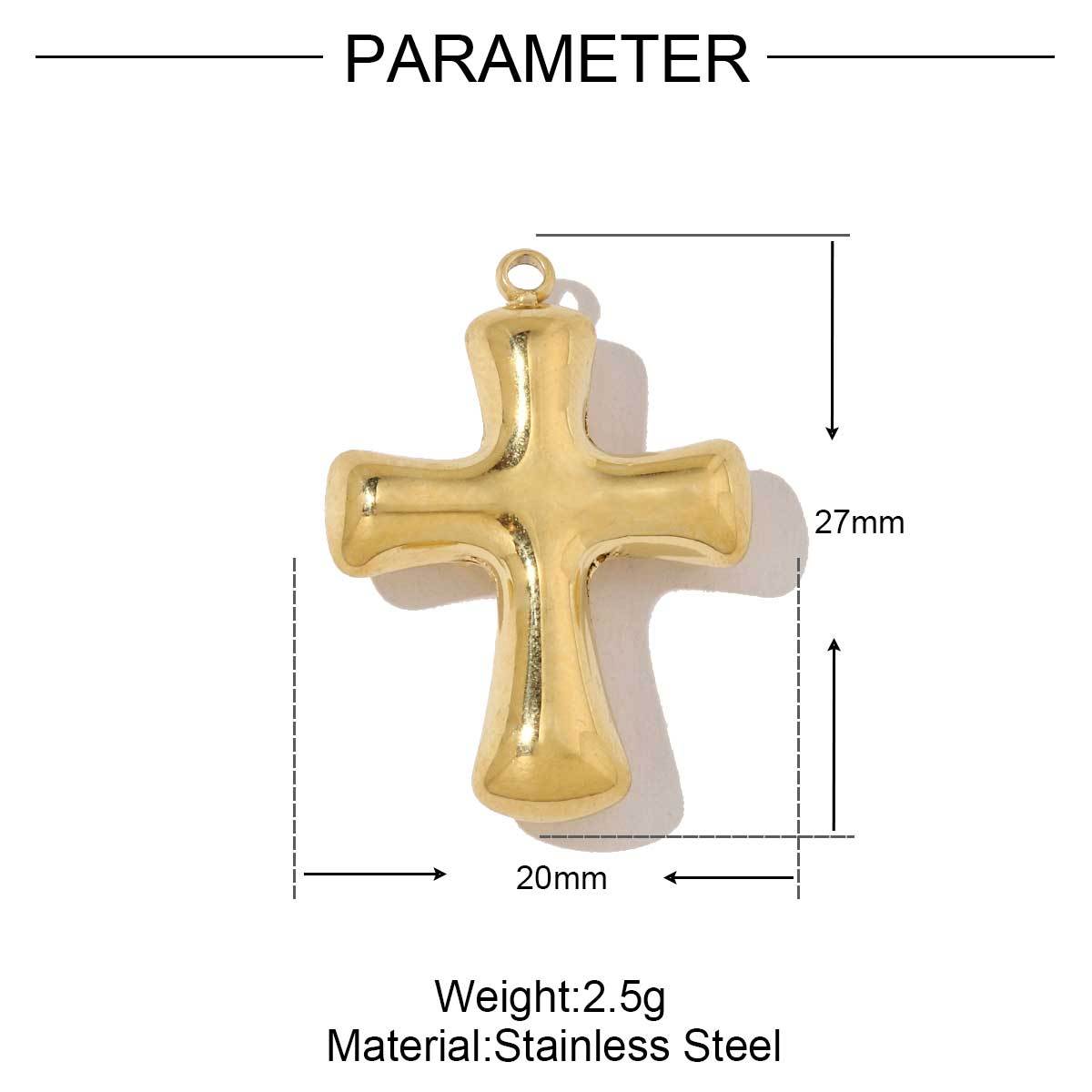 6pcs/pack French Style Stainless Steel Star Tail Love Charms Heart Cross Round Necklace DIY Small Pendant Accessory