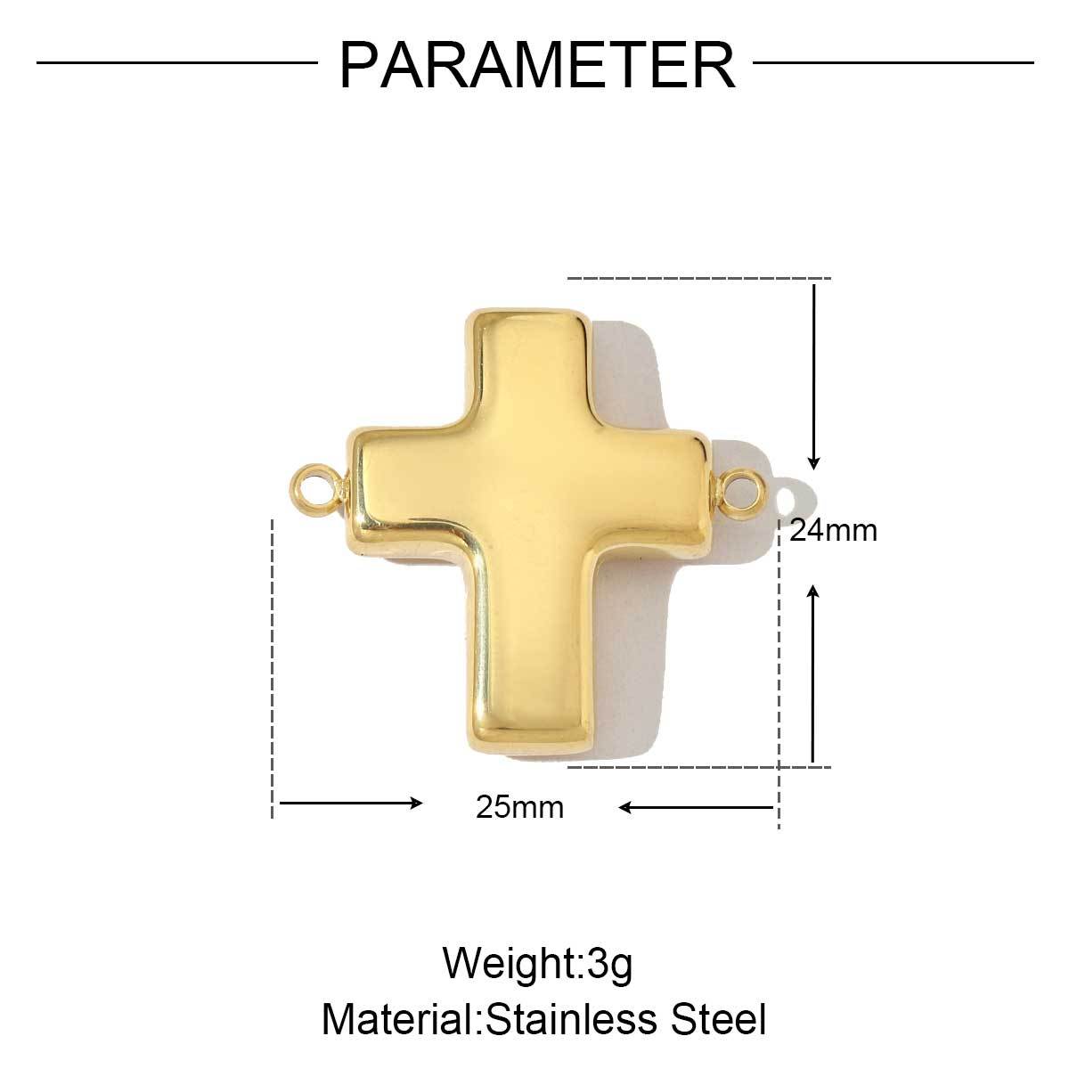 6pcs/pack French Style Stainless Steel Star Tail Love Charms Heart Cross Round Necklace DIY Small Pendant Accessory