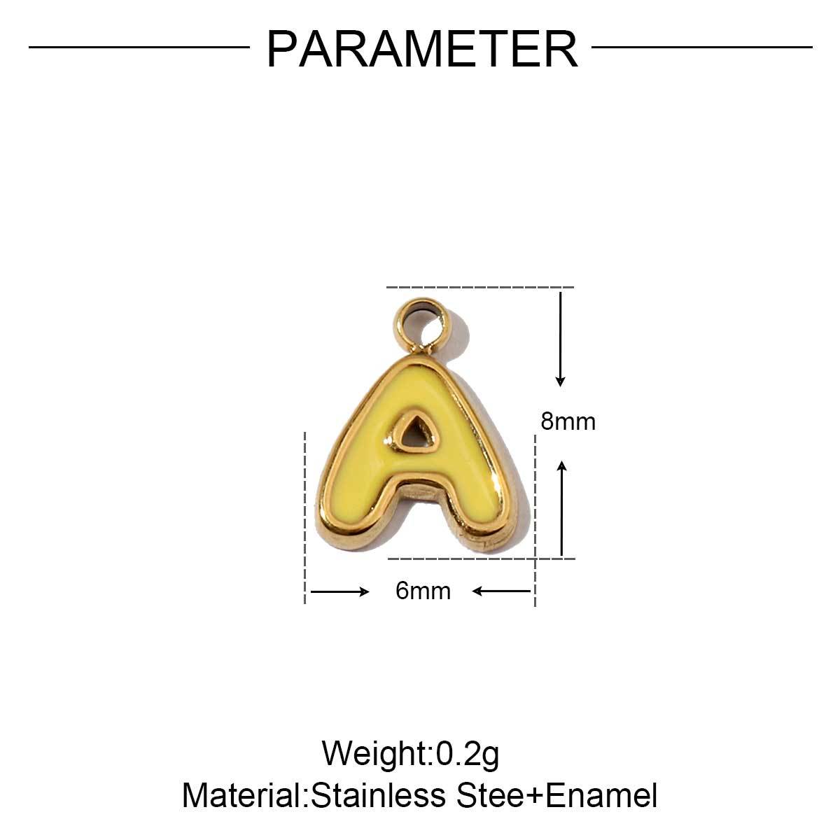 6sets/pack Diy Letter Charms Never Fade Mixed Color A-Z Initial Name Charms For Necklace Bracelet Making Finding Wholesale