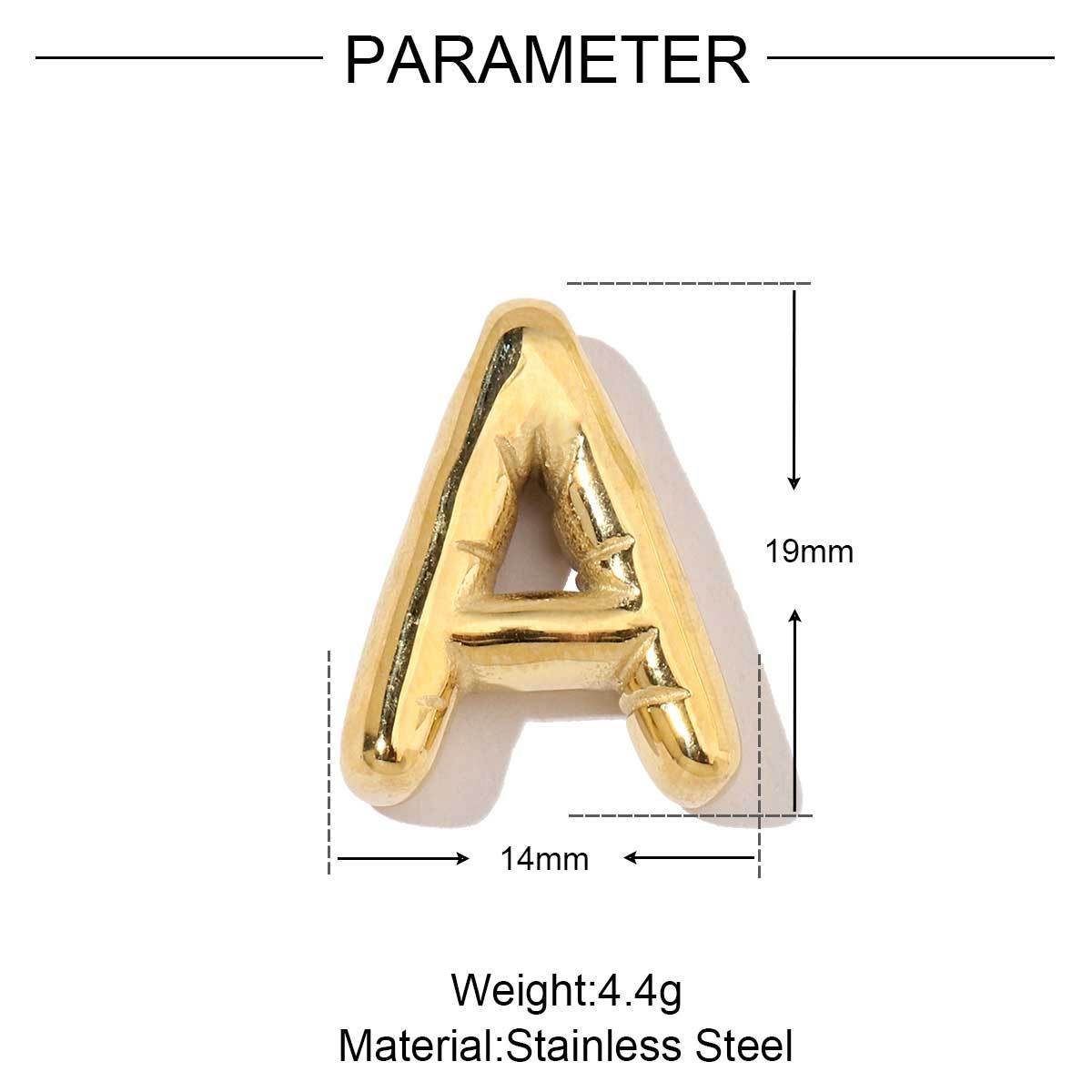 6pcs/pack A-Z Name Letter Stainless Steel DIY Charms Women Alphabet Necklace Pendant Wholesale Gold Color Earring Jewelry