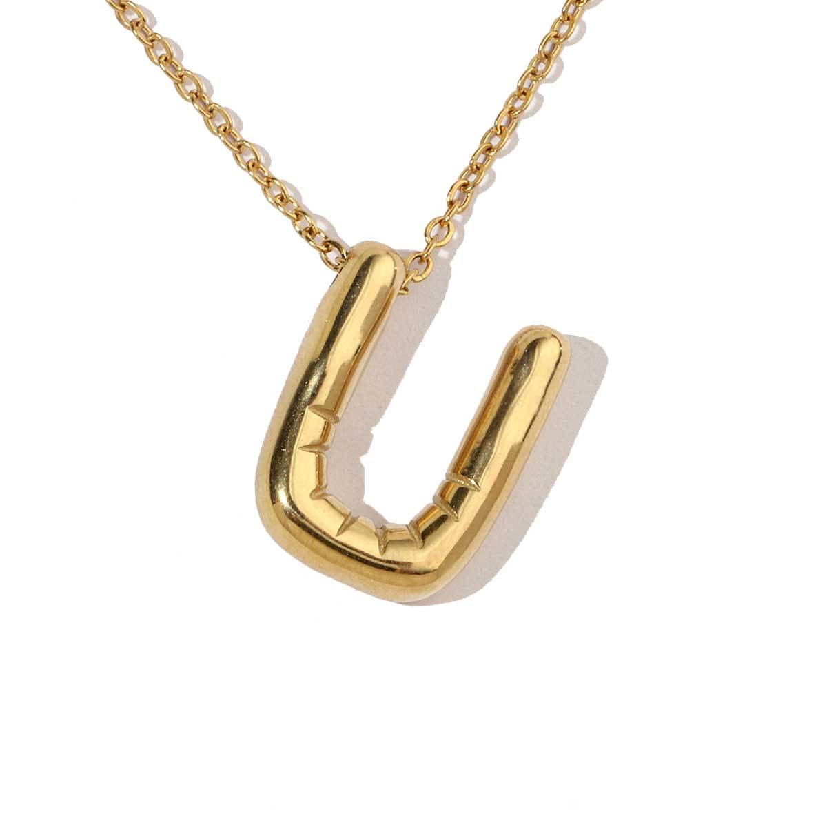 6pcs/pack A-Z Name Letter Stainless Steel DIY Charms Women Alphabet Necklace Pendant Wholesale Gold Color Earring Jewelry