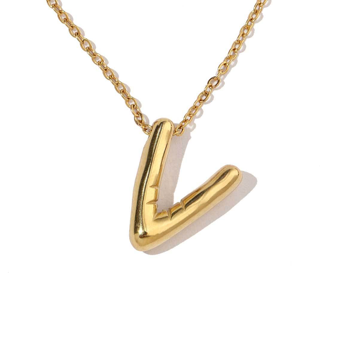 6pcs/pack A-Z Name Letter Stainless Steel DIY Charms Women Alphabet Necklace Pendant Wholesale Gold Color Earring Jewelry