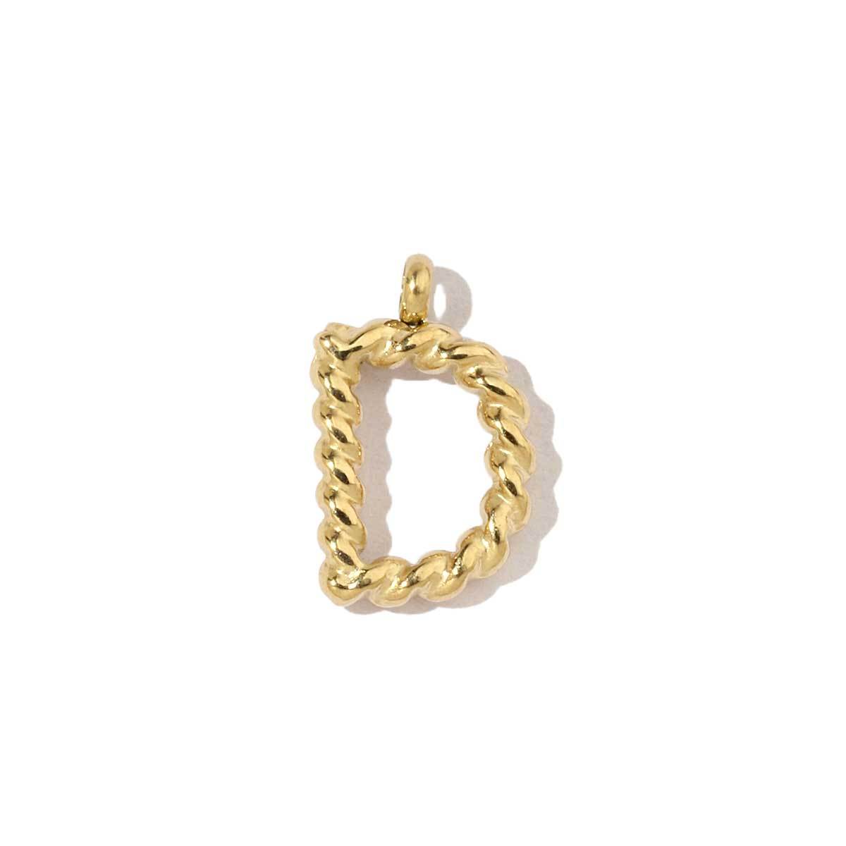 6pcs/pack Stainless Steel Real Gold Color Plated Thread A-Z Letters Initial Name Charms For DIY Necklace Making Accessory