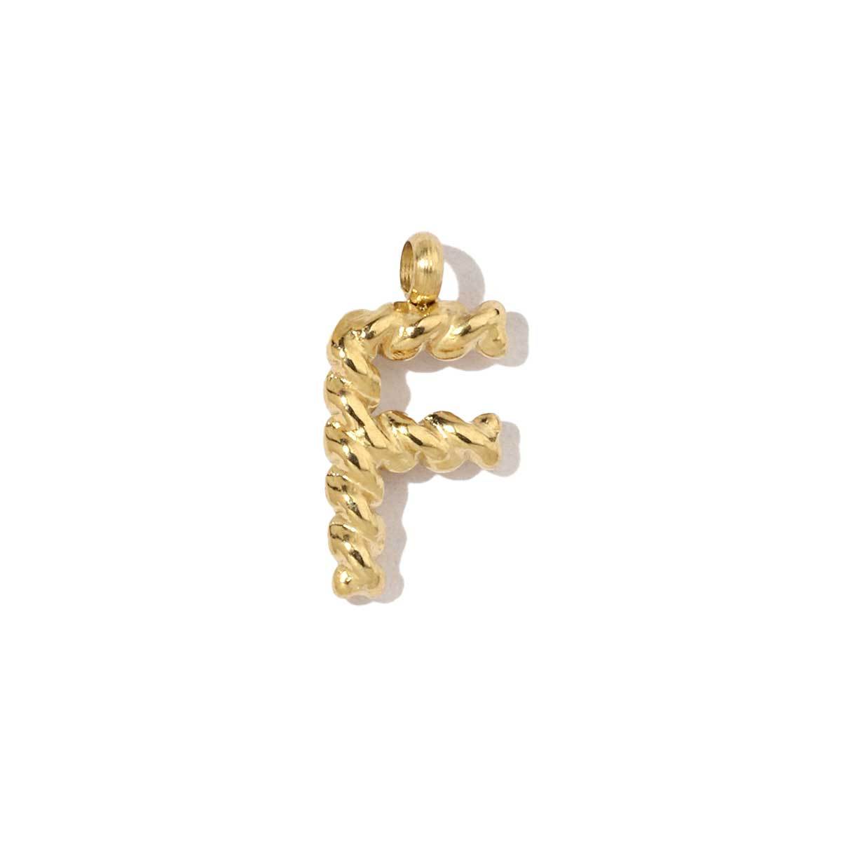 6pcs/pack Stainless Steel Real Gold Color Plated Thread A-Z Letters Initial Name Charms For DIY Necklace Making Accessory