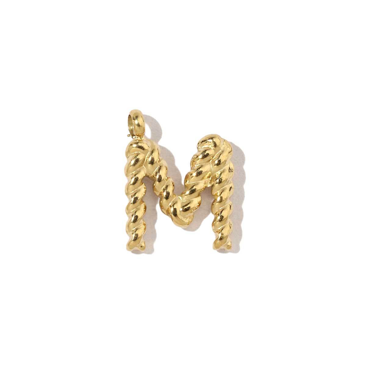 6pcs/pack Stainless Steel Gold Plated Plated Thread A-Z Letters Initial Name Charms For DIY Necklace Making Accessory