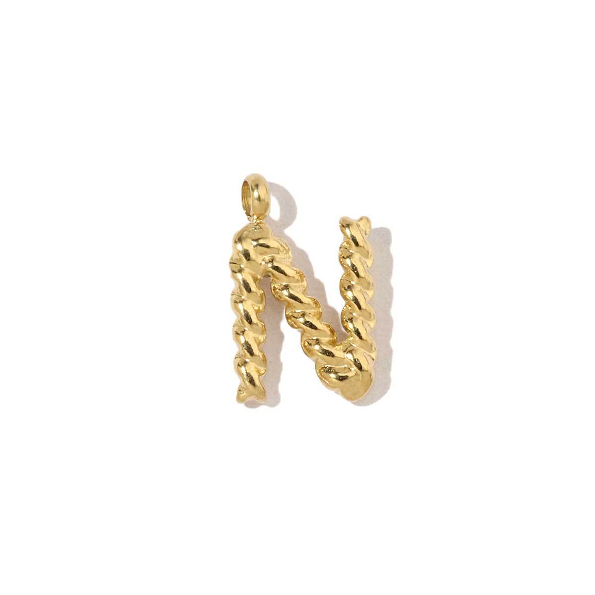 6pcs/pack Stainless Steel Gold Plated Plated Thread A-Z Letters Initial Name Charms For DIY Necklace Making Accessory