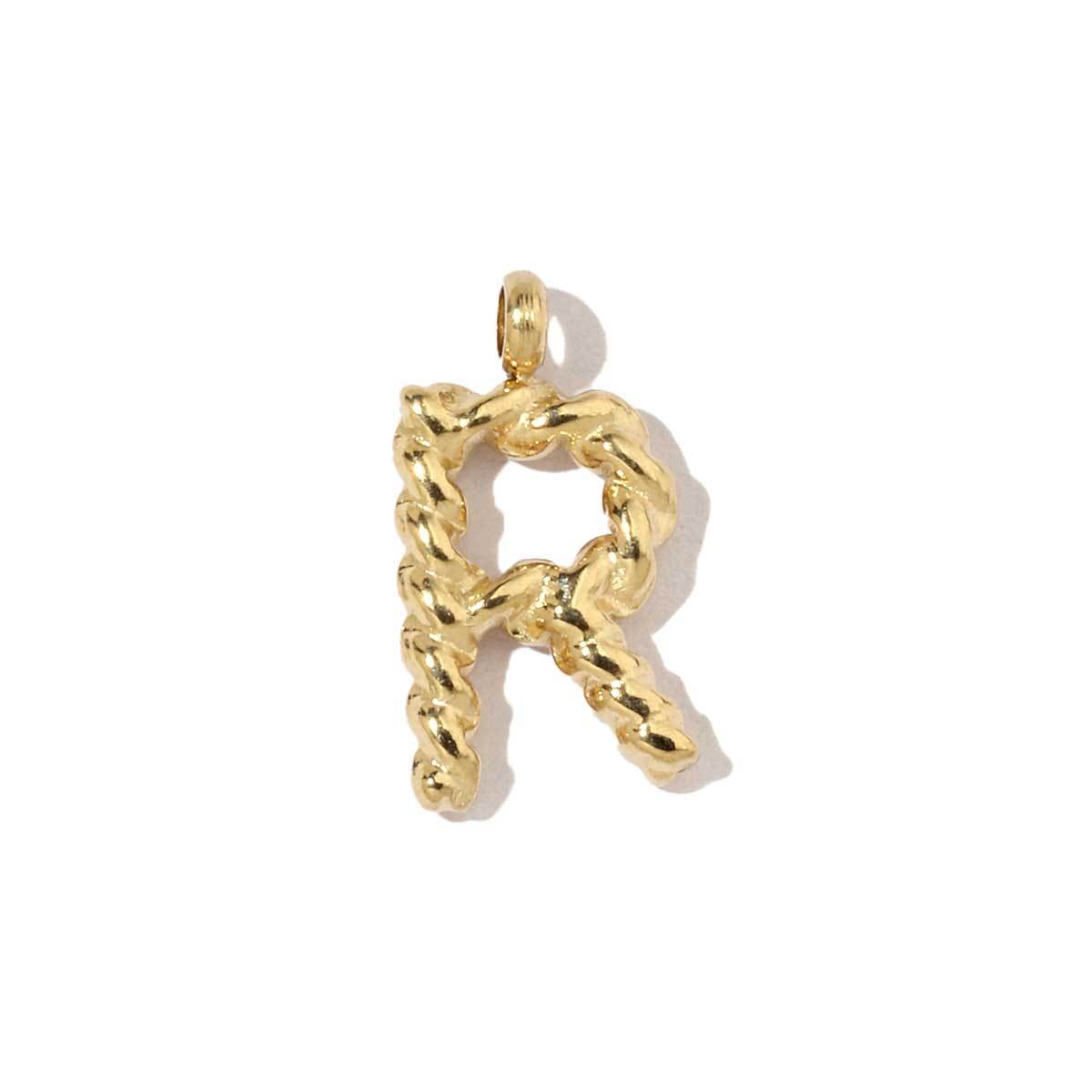 6pcs/pack Stainless Steel Gold Plated Plated Thread A-Z Letters Initial Name Charms For DIY Necklace Making Accessory