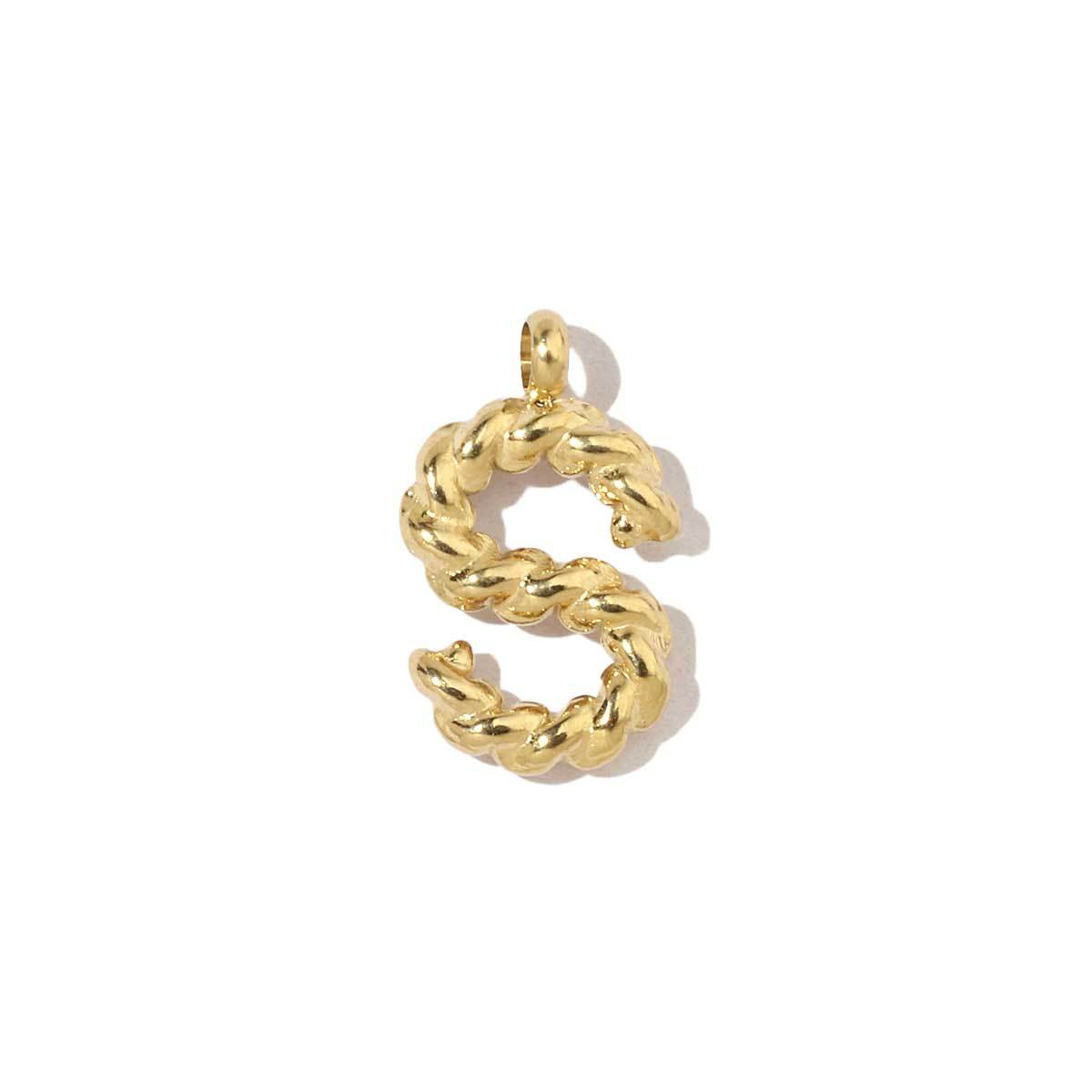 6pcs/pack Stainless Steel Gold Plated Plated Thread A-Z Letters Initial Name Charms For DIY Necklace Making Accessory