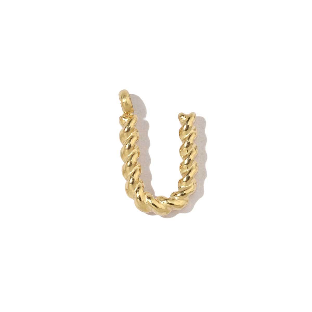 6pcs/pack Stainless Steel Gold Plated Plated Thread A-Z Letters Initial Name Charms For DIY Necklace Making Accessory