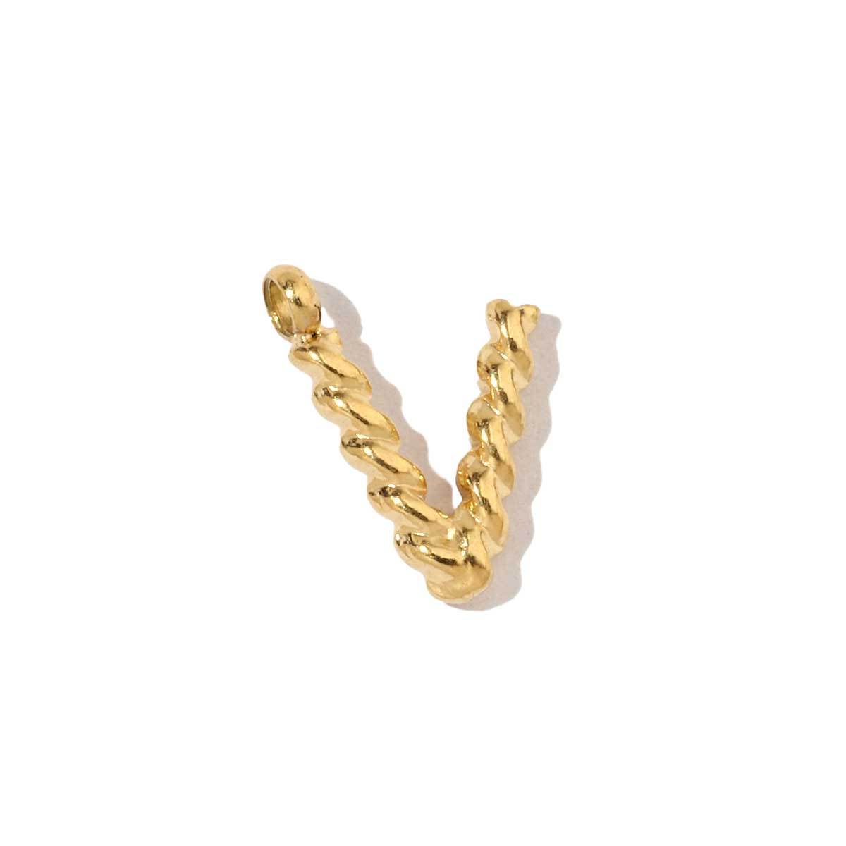 6pcs/pack Stainless Steel Gold Plated Plated Thread A-Z Letters Initial Name Charms For DIY Necklace Making Accessory