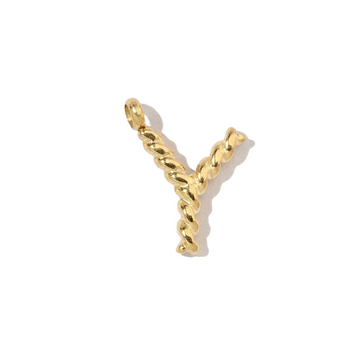 6pcs/pack Stainless Steel Gold Plated Plated Thread A-Z Letters Initial Name Charms For DIY Necklace Making Accessory