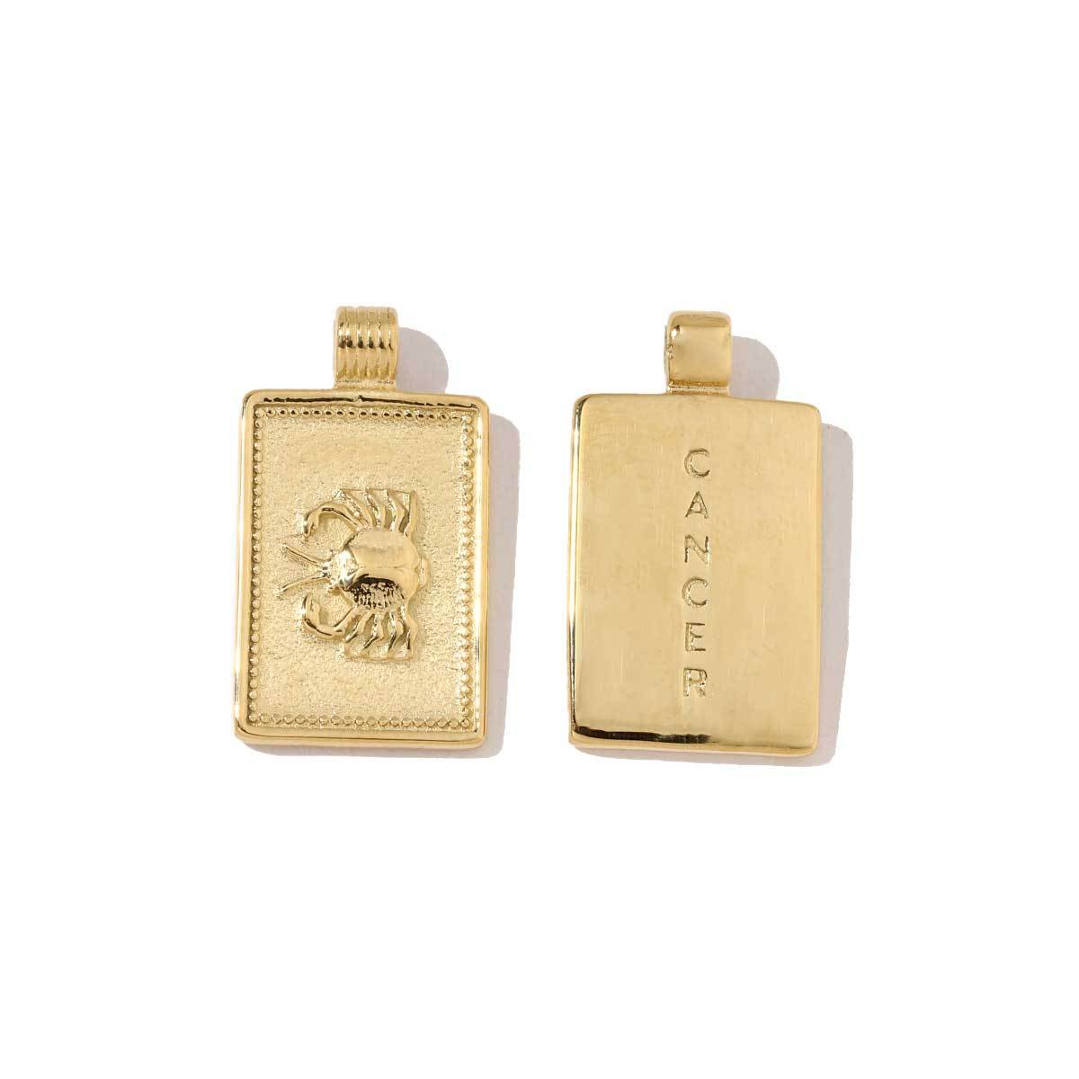 6pcs/pack Stainless Steel 18k Gold Plated Color Square Shaped Zodiac Charms Of DIY Necklace Making Pendants