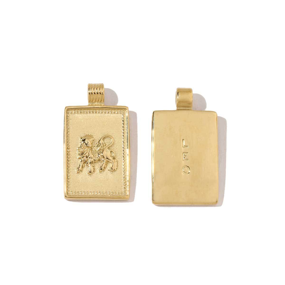 6pcs/pack Stainless Steel 18k Gold Plated Color Square Shaped Zodiac Charms Of DIY Necklace Making Pendants