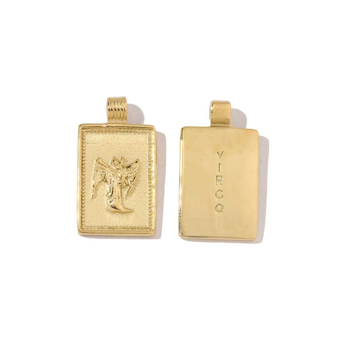 6pcs/pack Stainless Steel 18k Gold Plated Color Square Shaped Zodiac Charms Of DIY Necklace Making Pendants