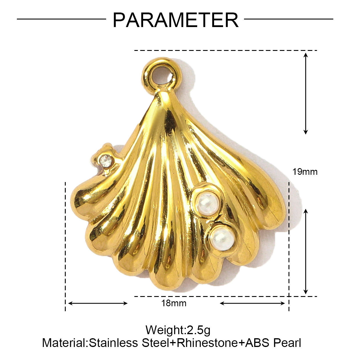 6pcs/pack Wholesale Stainless Steel Pearl Shell Snail DIY Charms Moon Sun Star Necklace Pendants Women Plam Sailboat Jewelry