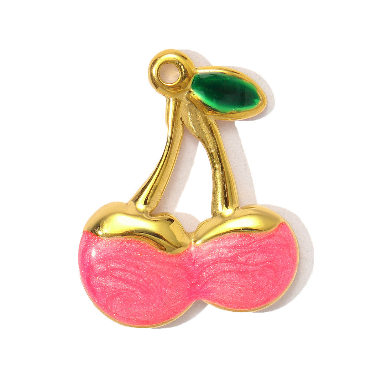 6pcs/pack Wholesale Stainless Steel Enamel Cherry Bow Knot DIY Charms Plam Crab Necklace Pendants Women Fish Seahorse Jewelry