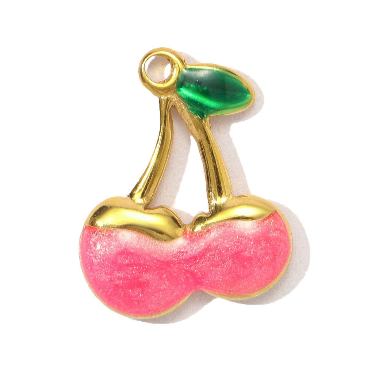 6pcs/pack Wholesale Stainless Steel Enamel Cherry Bow Knot DIY Charms Plam Crab Necklace Pendants Women Fish Seahorse Jewelry