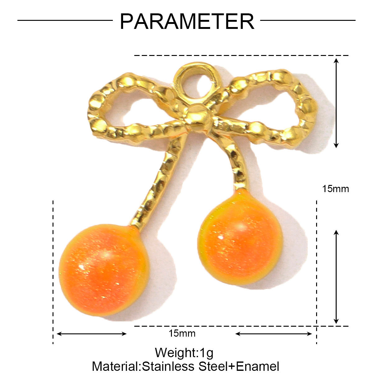 6pcs/pack Wholesale Stainless Steel Enamel Cherry Bow Knot DIY Charms Plam Crab Necklace Pendants Women Fish Seahorse Jewelry
