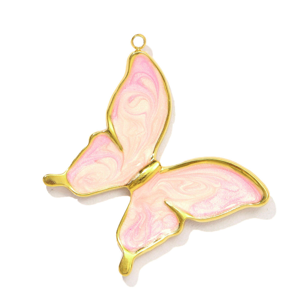 6pcs/pack Stainless Steel Enamel Gradient Butterfly DIY Earring Charms Painted Heart Necklace Pendants Women Star Bracelet Jewelry