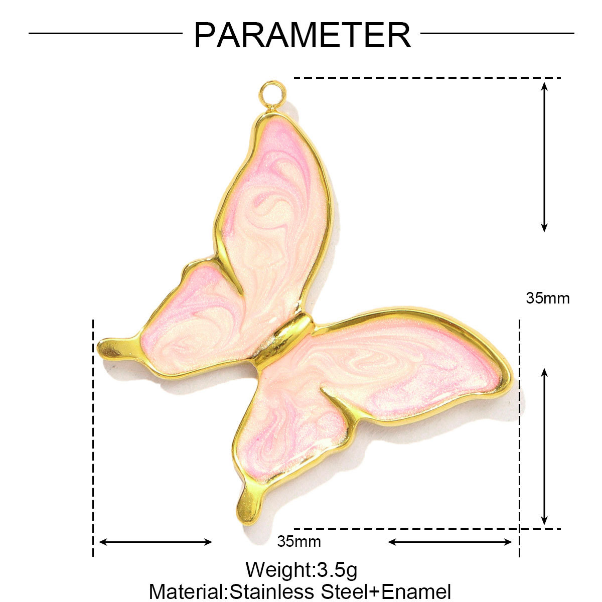 6pcs/pack Stainless Steel Enamel Gradient Butterfly DIY Earring Charms Painted Heart Necklace Pendants Women Star Bracelet Jewelry