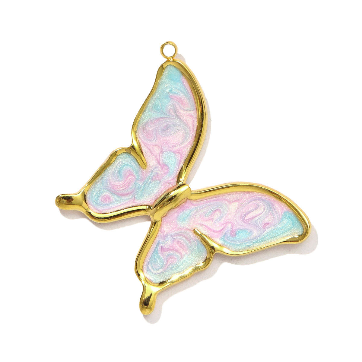 6pcs/pack Stainless Steel Enamel Gradient Butterfly DIY Earring Charms Painted Heart Necklace Pendants Women Star Bracelet Jewelry