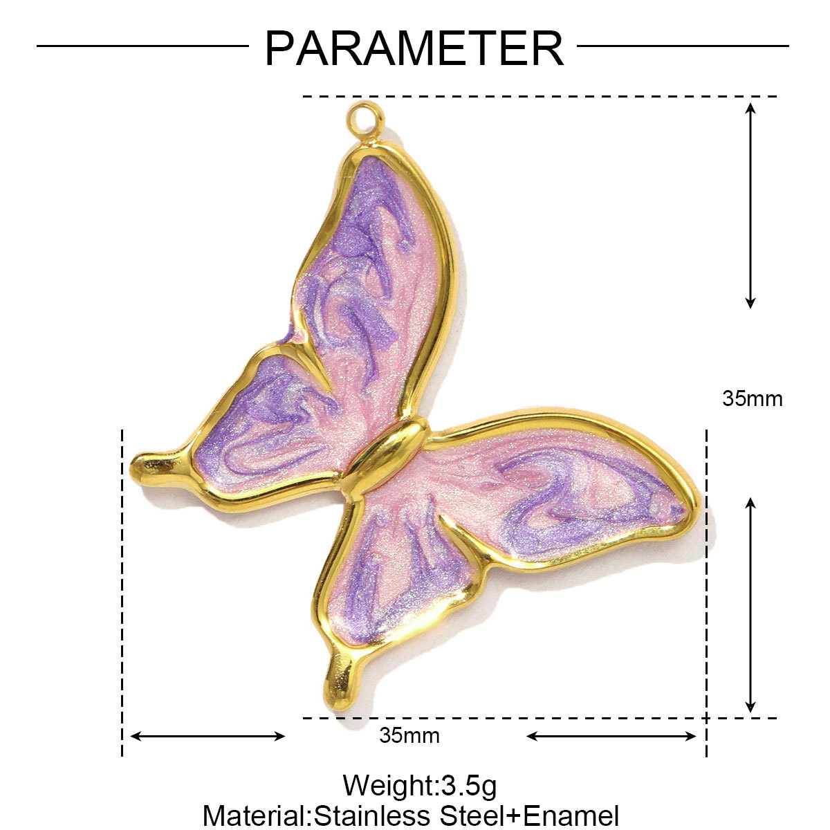 6pcs/pack Stainless Steel Enamel Gradient Butterfly DIY Earring Charms Painted Heart Necklace Pendants Women Star Bracelet Jewelry