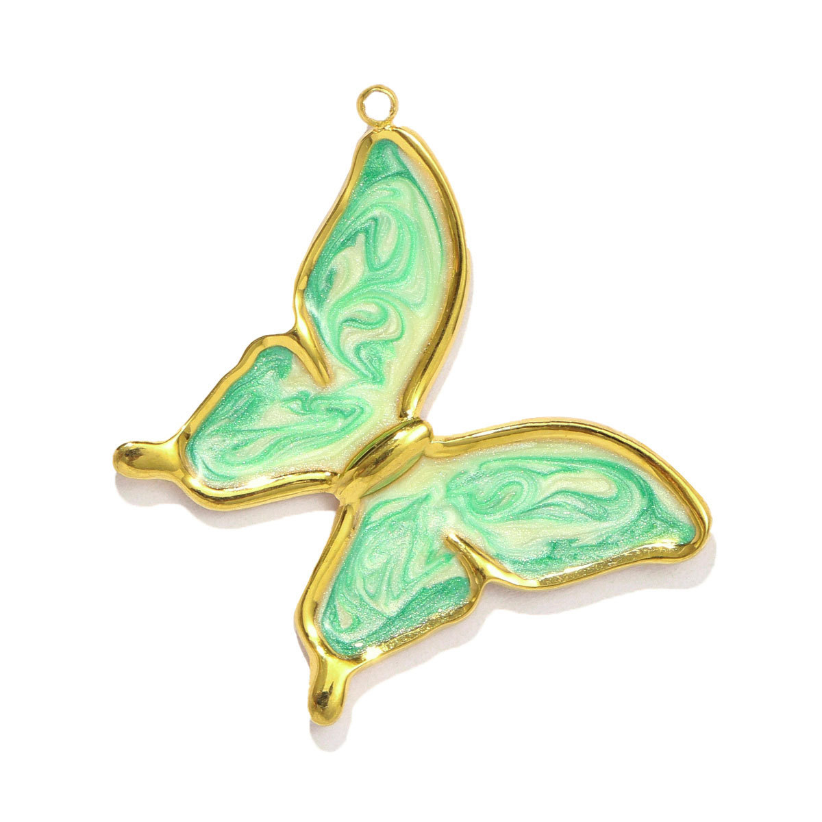 6pcs/pack Stainless Steel Enamel Gradient Butterfly DIY Earring Charms Painted Heart Necklace Pendants Women Star Bracelet Jewelry