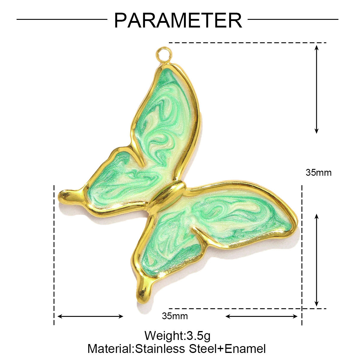 6pcs/pack Stainless Steel Enamel Gradient Butterfly DIY Earring Charms Painted Heart Necklace Pendants Women Star Bracelet Jewelry
