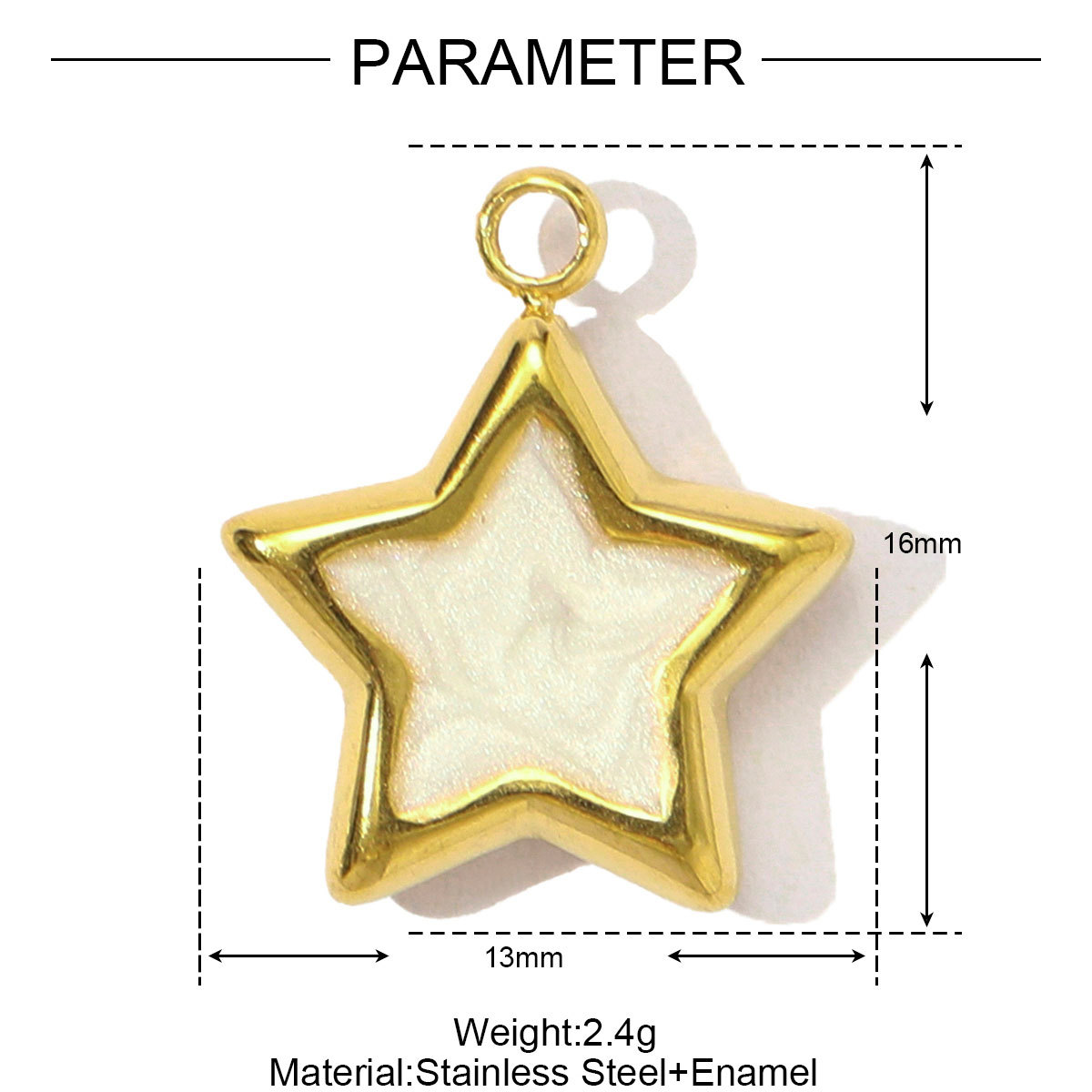 6pcs/pack Stainless Steel Enamel Gradient Butterfly DIY Earring Charms Painted Heart Necklace Pendants Women Star Bracelet Jewelry