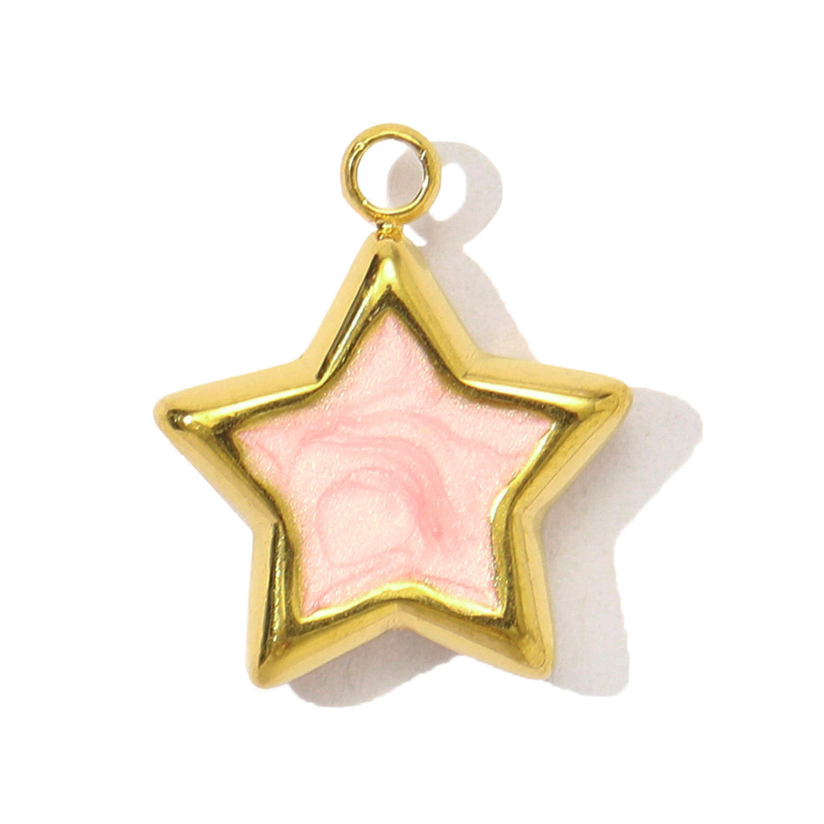 6pcs/pack Stainless Steel Enamel Gradient Butterfly DIY Earring Charms Painted Heart Necklace Pendants Women Star Bracelet Jewelry