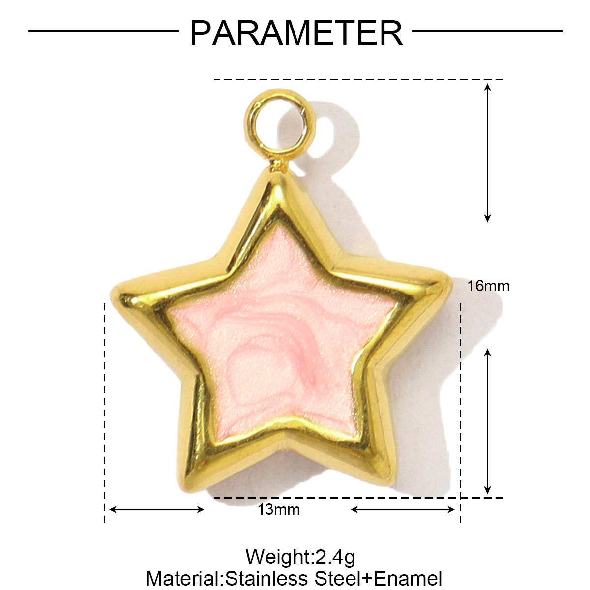 6pcs/pack Stainless Steel Enamel Gradient Butterfly DIY Earring Charms Painted Heart Necklace Pendants Women Star Bracelet Jewelry