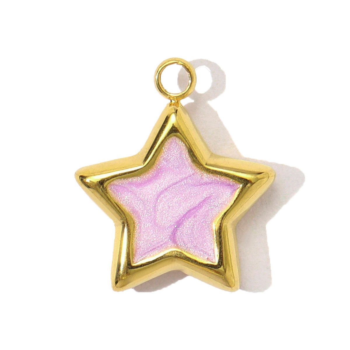 6pcs/pack Stainless Steel Enamel Gradient Butterfly DIY Earring Charms Painted Heart Necklace Pendants Women Star Bracelet Jewelry