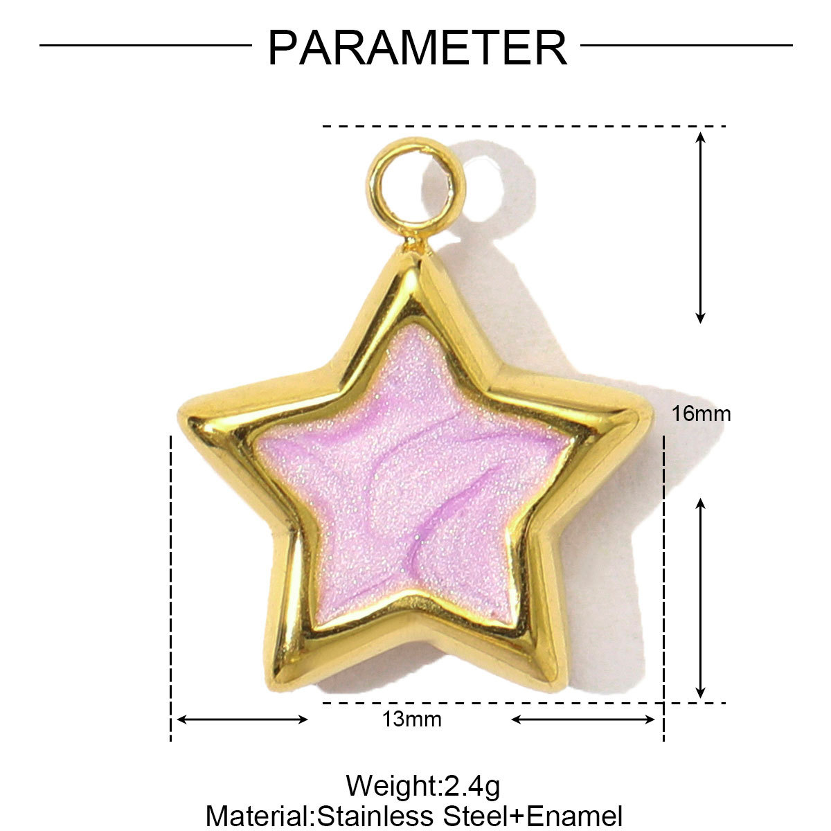 6pcs/pack Stainless Steel Enamel Gradient Butterfly DIY Earring Charms Painted Heart Necklace Pendants Women Star Bracelet Jewelry