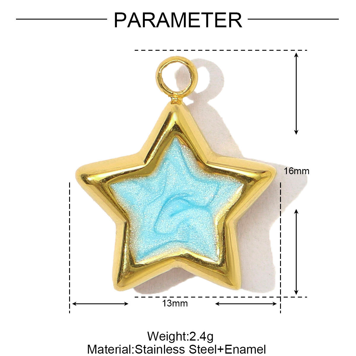 6pcs/pack Stainless Steel Enamel Gradient Butterfly DIY Earring Charms Painted Heart Necklace Pendants Women Star Bracelet Jewelry