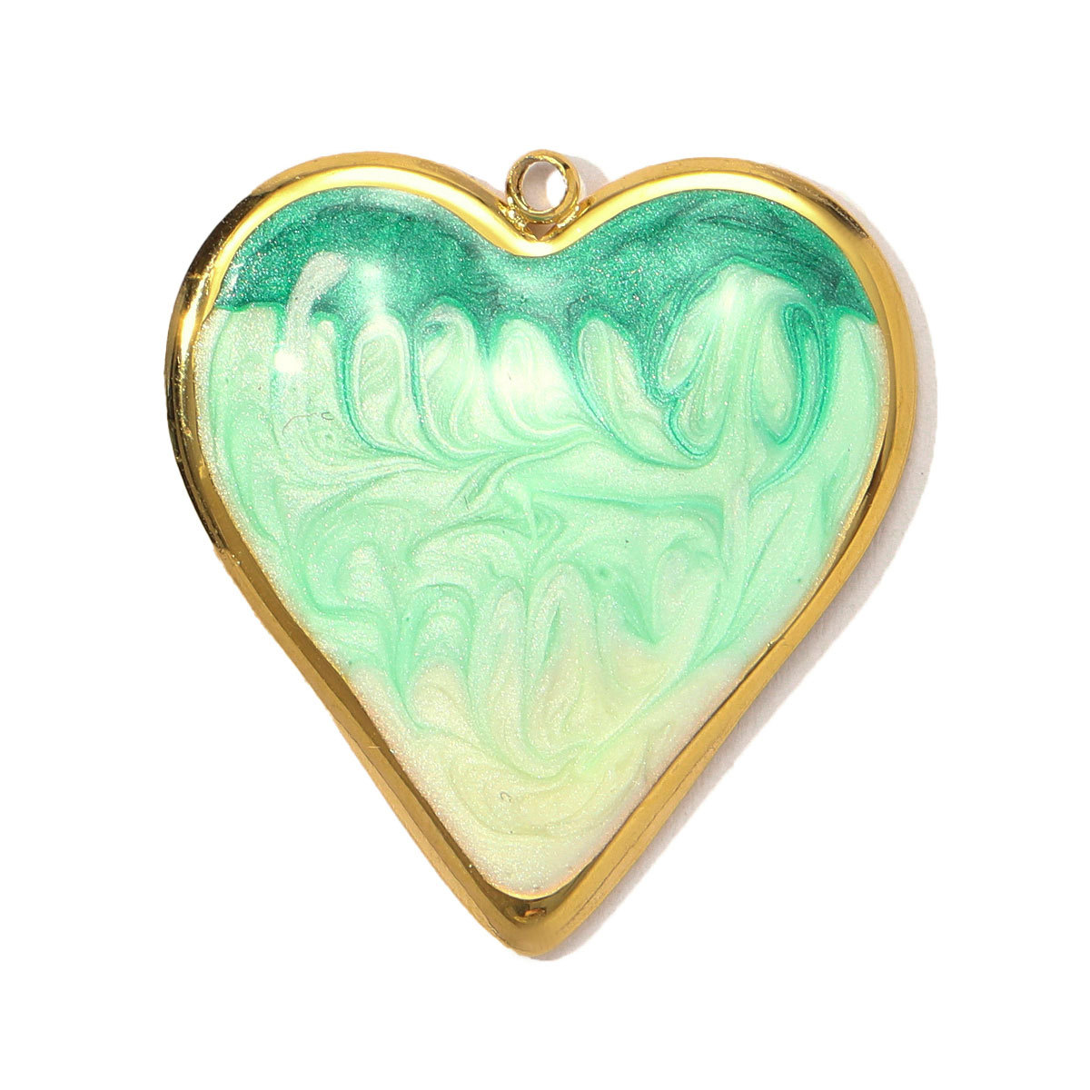 6pcs/pack Stainless Steel Gradient Enamel Heart DIY Earring Charms Colorful Love Necklace Pendants Women Jewelry Wholesale