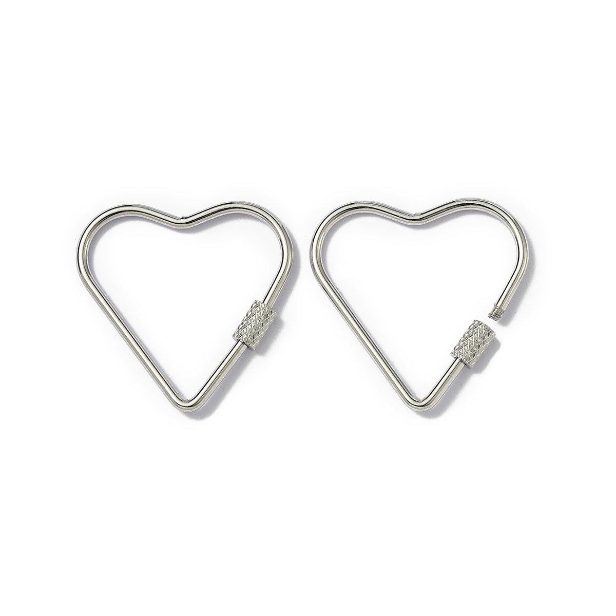 6pcs/lot Stainless Steel Heart Star Screw Lock Clasps Oval Square Connector Buckles for Necklace Keychain DIY Jewelry Making