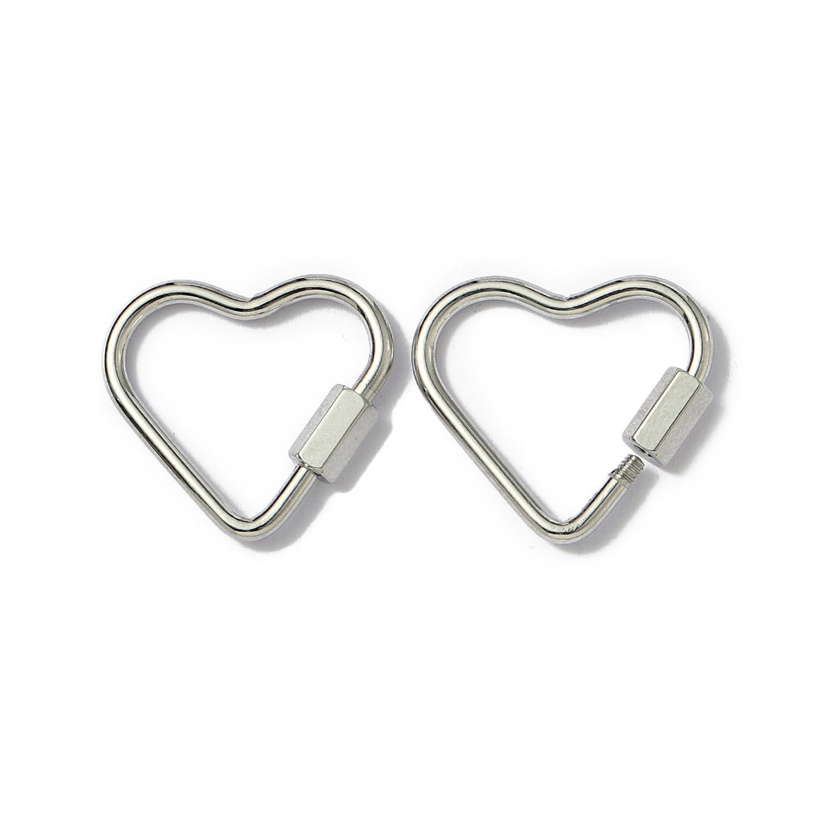 6pcs/lot Stainless Steel Heart Star Screw Lock Clasps Oval Square Connector Buckles for Necklace Keychain DIY Jewelry Making