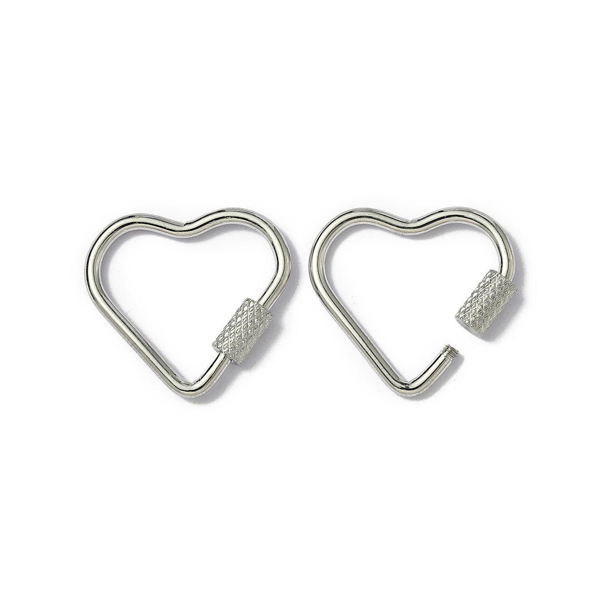 6pcs/lot Stainless Steel Heart Star Screw Lock Clasps Oval Square Connector Buckles for Necklace Keychain DIY Jewelry Making