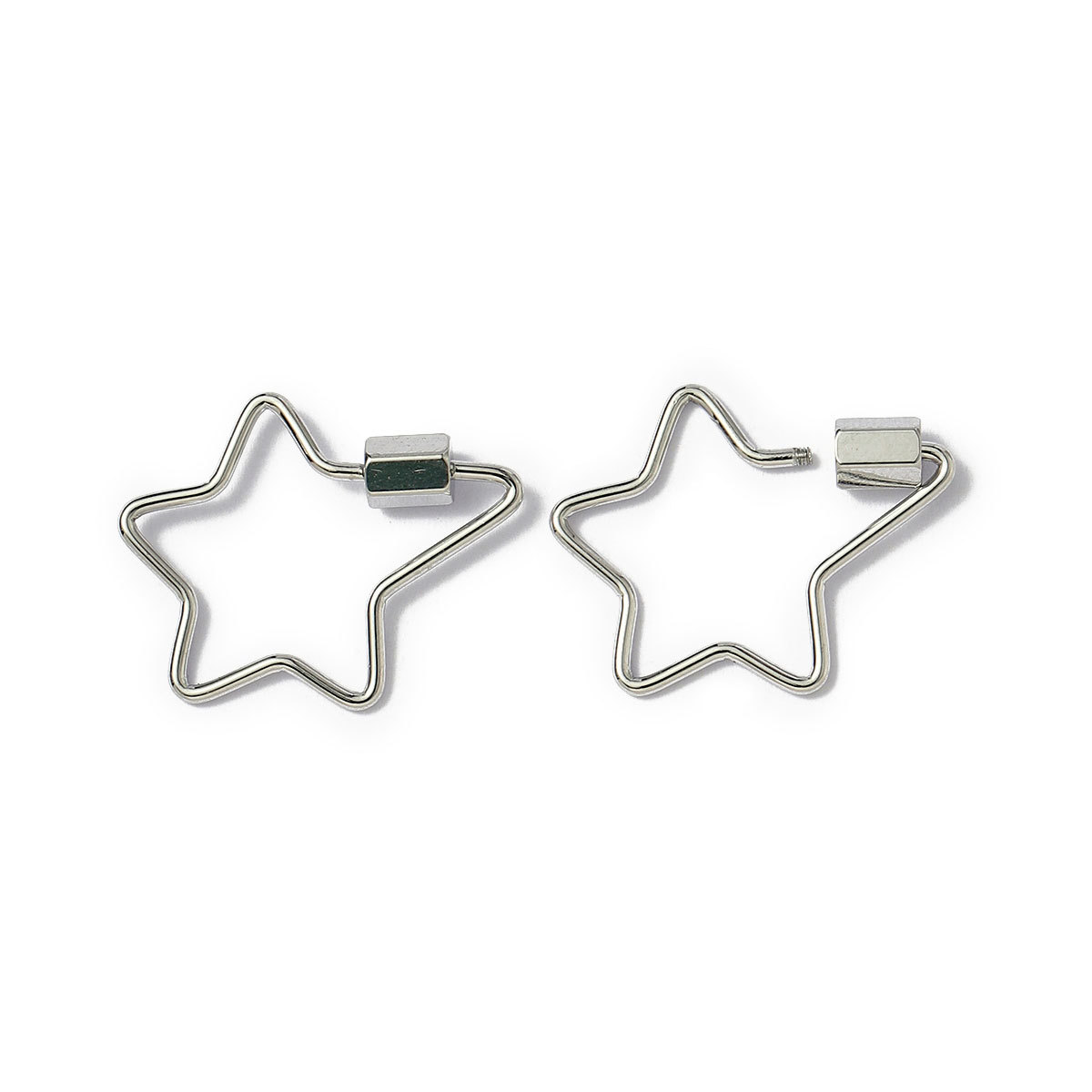 6pcs/lot Stainless Steel Heart Star Screw Lock Clasps Oval Square Connector Buckles for Necklace Keychain DIY Jewelry Making