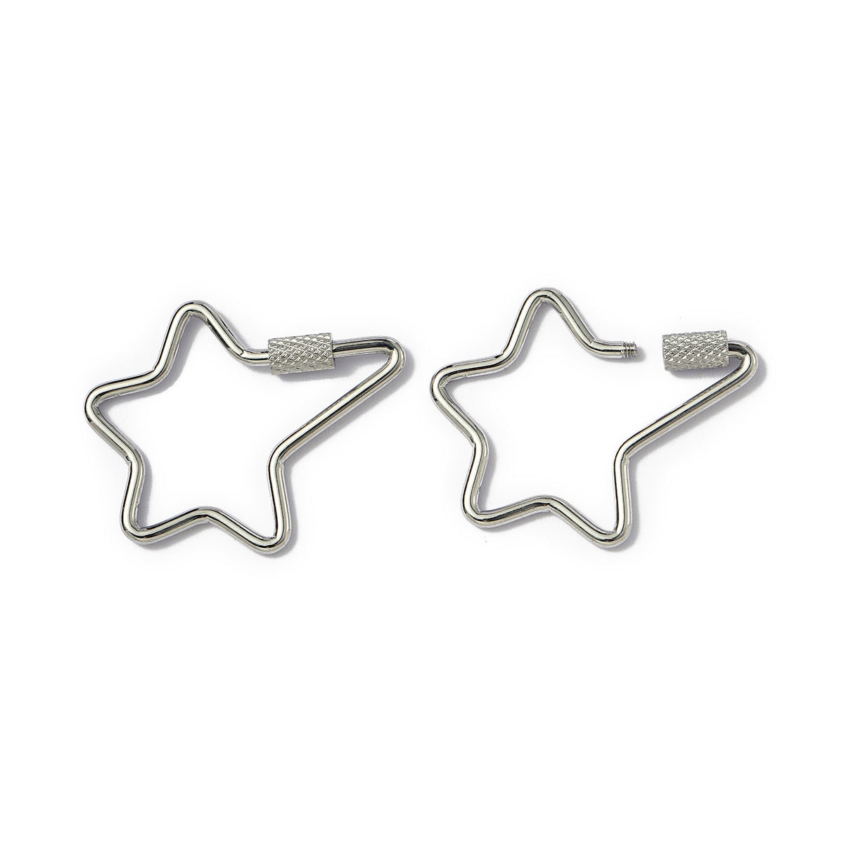 6pcs/lot Stainless Steel Heart Star Screw Lock Clasps Oval Square Connector Buckles for Necklace Keychain DIY Jewelry Making
