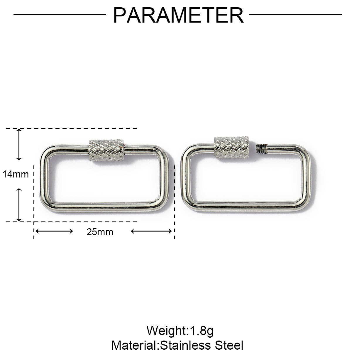 6pcs/lot Stainless Steel Heart Star Screw Lock Clasps Oval Square Connector Buckles for Necklace Keychain DIY Jewelry Making