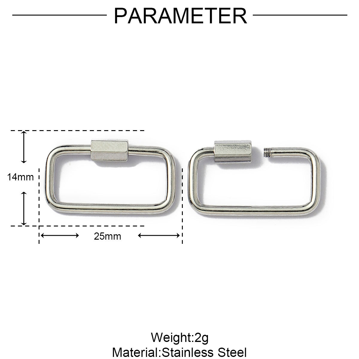 6pcs/lot Stainless Steel Heart Star Screw Lock Clasps Oval Square Connector Buckles for Necklace Keychain DIY Jewelry Making