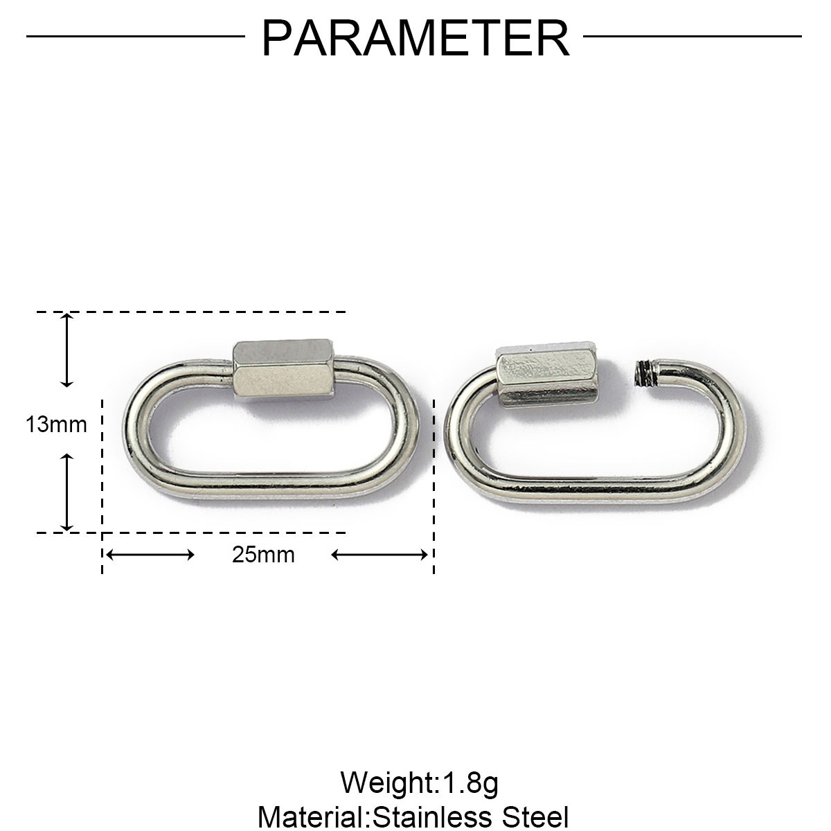 6pcs/lot Stainless Steel Heart Star Screw Lock Clasps Oval Square Connector Buckles for Necklace Keychain DIY Jewelry Making